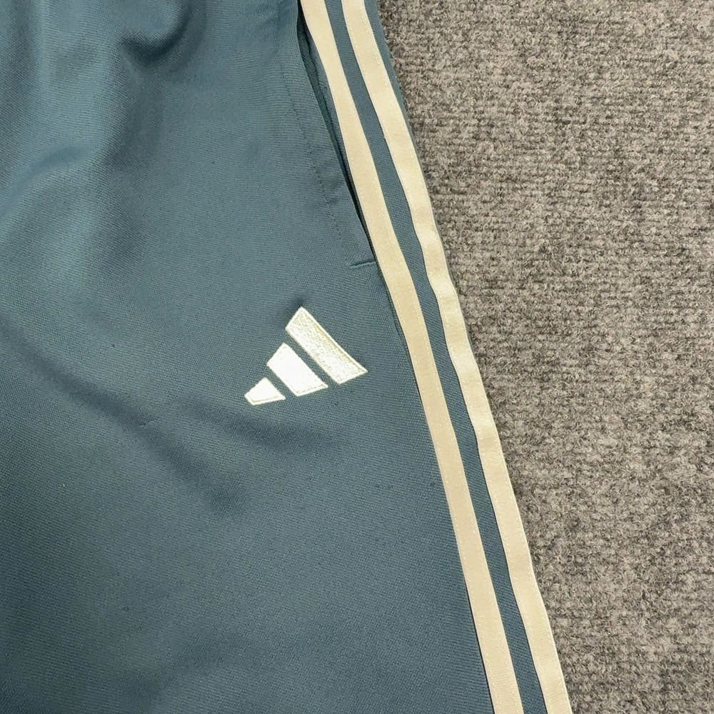 Adidas Track Pants Youth XL Blue Polyester 3 Stripe Tapered Ankle Zip Athletic - Picture 4 of 8